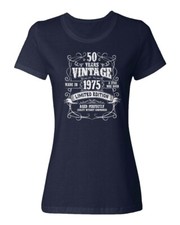 Vintage 1975 50th Birthday - 50 Years Aged Perfectly Ladies' Crewneck T-Shirt