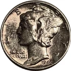 1944 P Mercury Dime - BU Obverse Toned - As Shown (355)