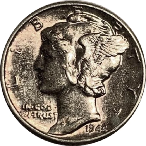 1944 P Mercury Dime - BU Obverse Toned - As Shown (355)