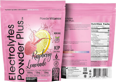PowderVitamin Electrolytes Powder Plus [Raspberry Lemonade] 100 servings
