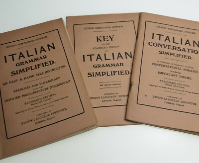 3x Hugos Simplified System Italian Grammar Key Conversion Simplified PB Books