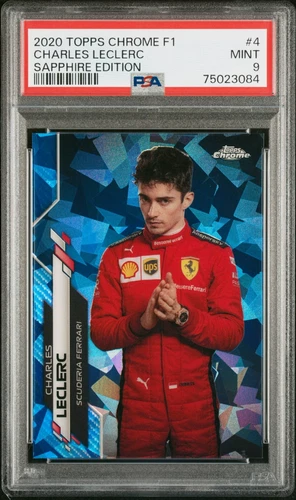 2020 Topps Chrome F1 Sapphire Edition Charles Leclerc Portrait Base #4 PSA 9 084