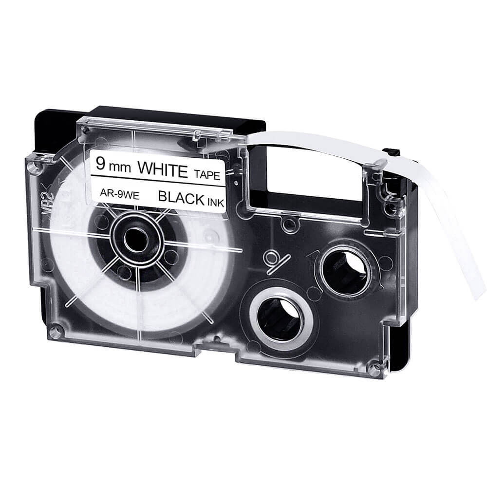 1PK Compatible Casio XR-9WE Black on White EZ Label Tape Cartridge