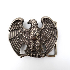 Vintage Avon 1970s Patriotic American Eagle Silver Tone Belt Buckle