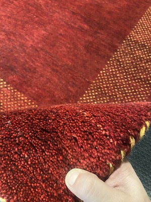 Stunning Modern Gabbeh Area Rug Hand Knotted Wool 8.4 X 11.4 Ft Thick Pile
