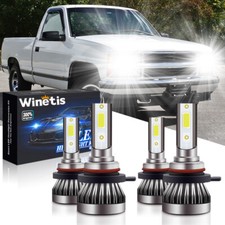 4pcs Led Headlight Bulbs For 88-98 Chevy C10 Ck Gmt400 Pickup Truck 15002500 4pcs Led Headlight Bulbs For 88-98 Chevy C10 Ck Gmt400 Pickup Truck 15002500