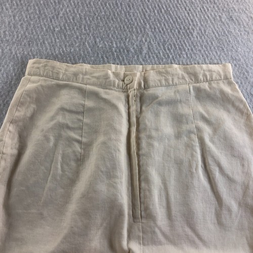 Vintage Jessica Mcclintock Damen Leinenrock Gr. 10 elfenbeinblau & Spitzenbesatz gefüttert Reißverschluss - Bild 5 von 12