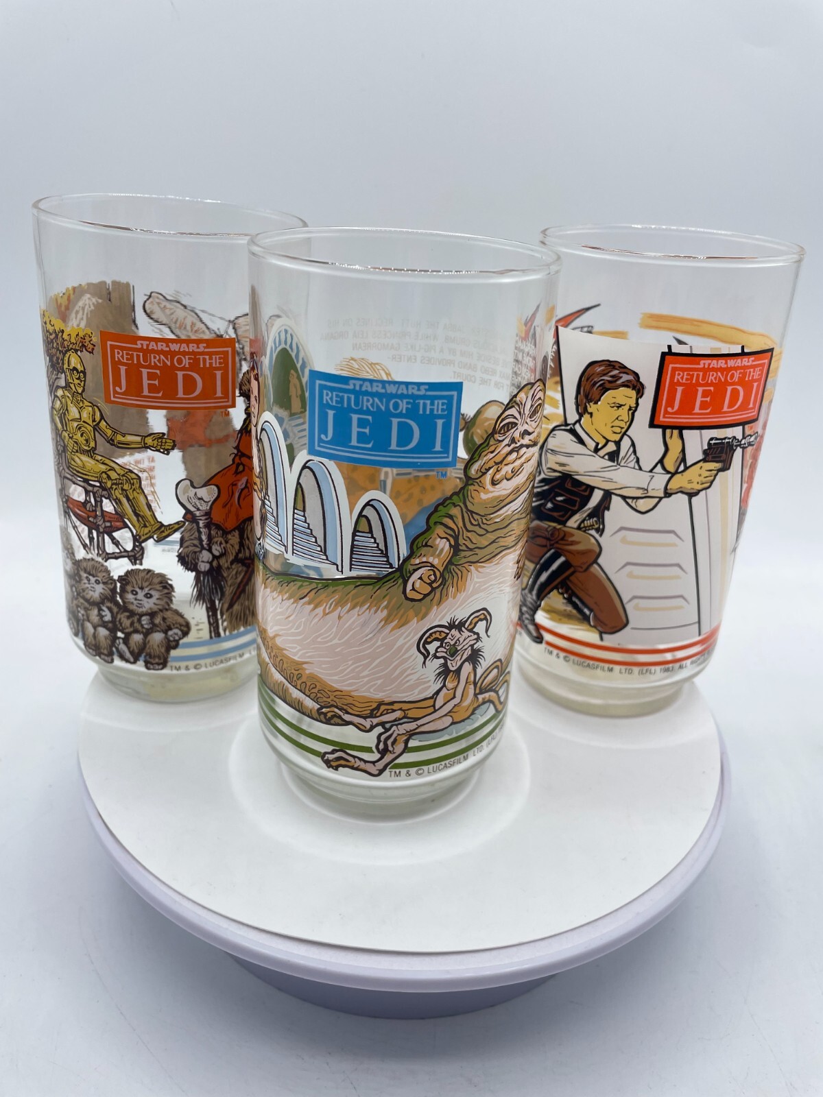 Vintage Star Wars Return of the Jedi Burger King Coca Cola Glasses 1983