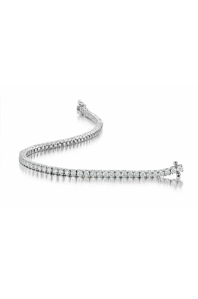 8CT Round Lab Created Diamond 14K White Gold Plated Tennis Gift Bracelet 7.5"