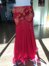 Belly dancing skirt ,size small,red color