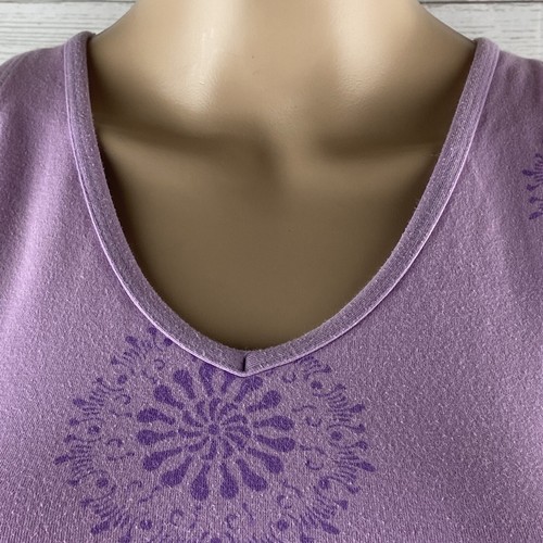 Danskin Yoga Tank Top Small Lilac Purple Floral Mandala Pattern Athletic Cropped - Picture 2 of 12
