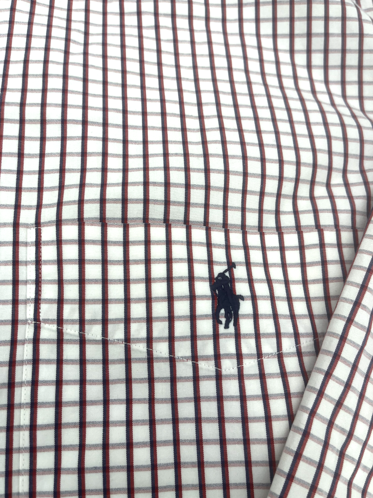 Camicia Ralph Lauren vintage uomo 2XL rosso bianco grigio a quadri Blaire pony logo bottone