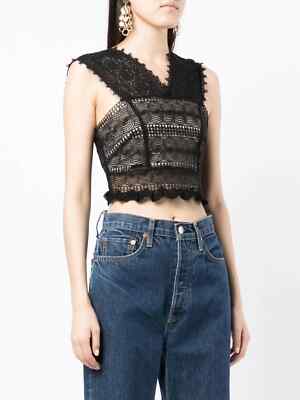 Ulla Johnson Damen Alianna Bestickt Gekürzt Geschnürt Baumwollbluse Tunic Top XS
