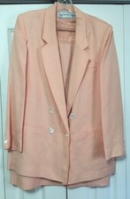EVAN PICONE Vintage 1990 s Peach Women s Skirt Suit Jacket 12 Skirt 14 -New