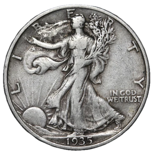 1935 Walking Liberty SILVER Half Dollar In XF Condition