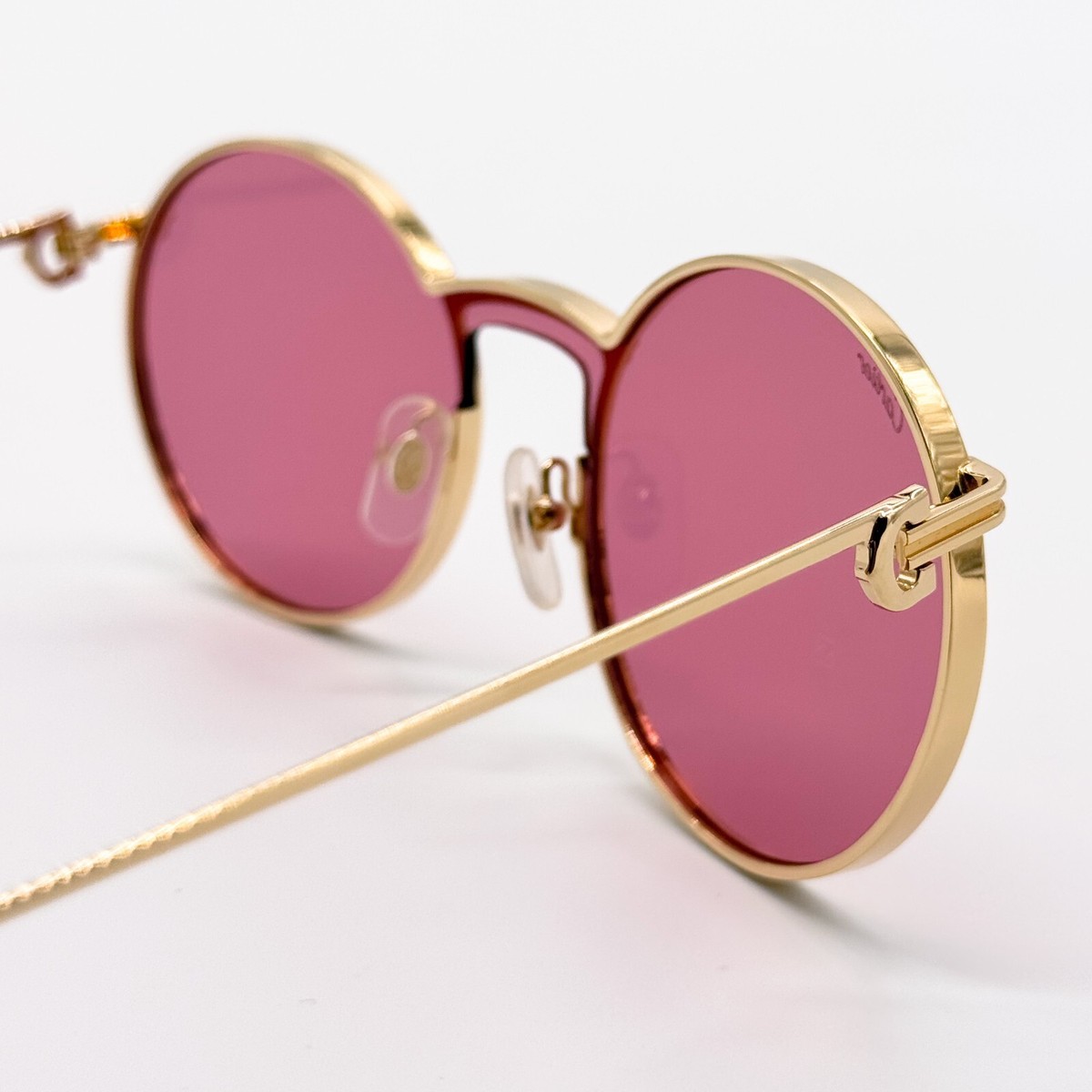 NEW  CARTIER CT0274S 003 CARTIER GOLD/RED TITANIUM WOMEN CARTIER SUNGLASSES Cartier CT0342O 002 Sunglasses Gold Custom Natural Red-Brown  main image 4