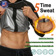 Men's Heat Trapping Shirt Body Shaper Sweat Vest Bodysuit Compression Shapewear