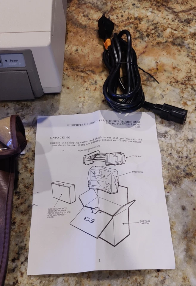 NEC Pinwriter Dot Matrix Printer P2200 w/ Cables In Original Box - Powers On - - Image 4 of 4