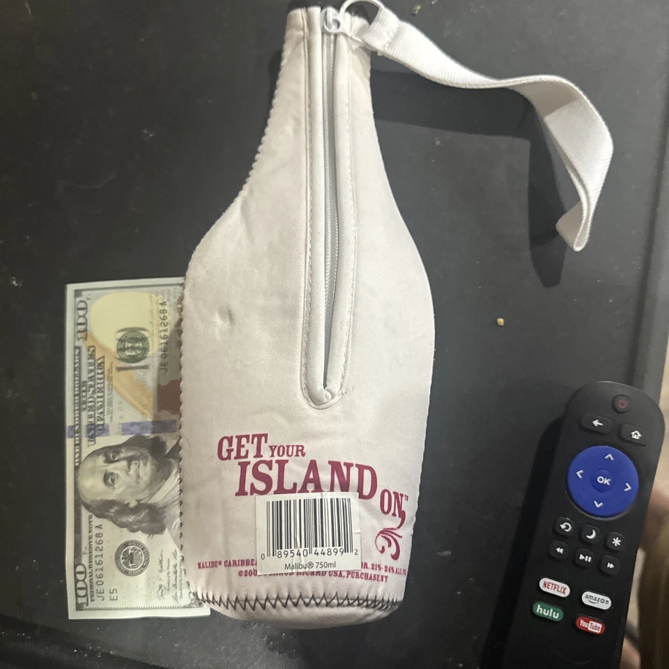 Malibu Rum Zip Up Bottle Insulator Holder Koozy - Image 2 of 2