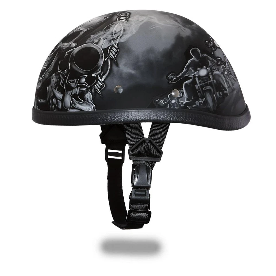 Cascos Daytona Novedad Gorra Calavera Águila - con armas sin DOT Casco de Motocicleta 6002G Foto 2 de 4