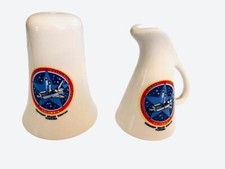 Columbia Johnson Space Center Houston, Texas Pepper Shaker & Creamer Porcelain