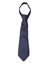 Nordstrom Boy Micro Plaid Silk Zipper Tie Purple One Size 1569