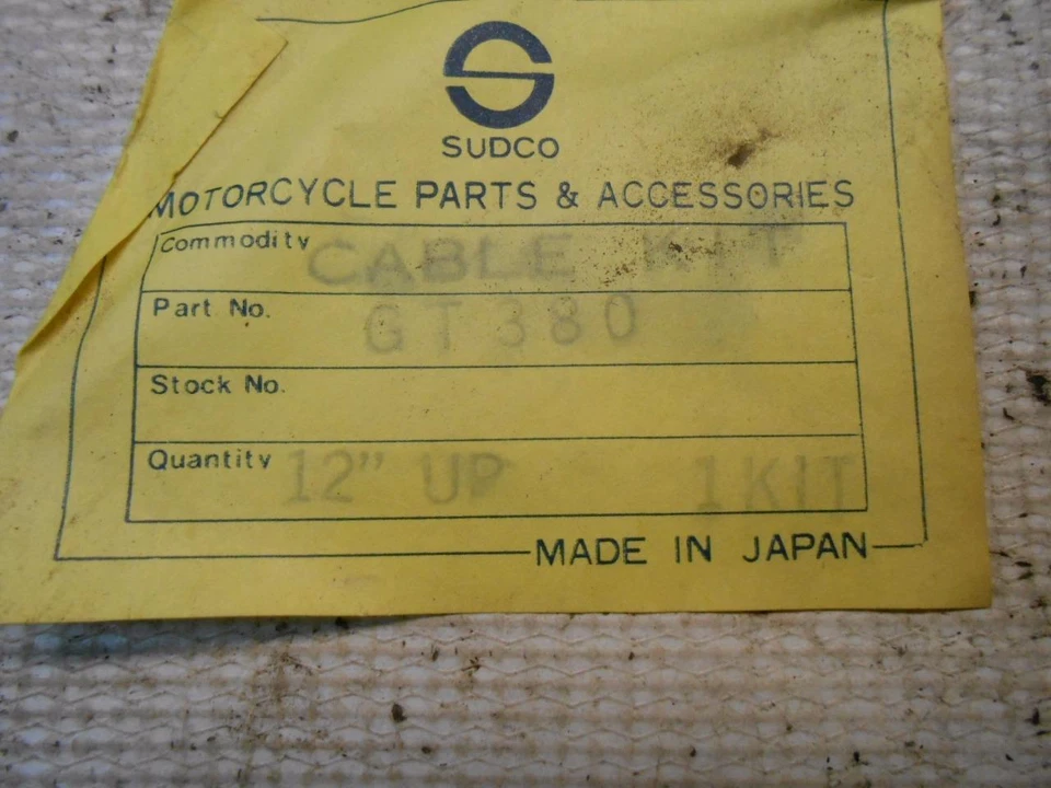 KIT CABLE EMBRAGUE FRENO ESTRANGULADOR EXTENSIÓN NUEVO SUDCO SUZUKI GT380 12 PULGADAS Foto 2 de 4
