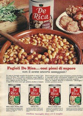 60er Jahre * Original Werbung ''De Rica Bohnen, so voll Geschmack Non Li Av