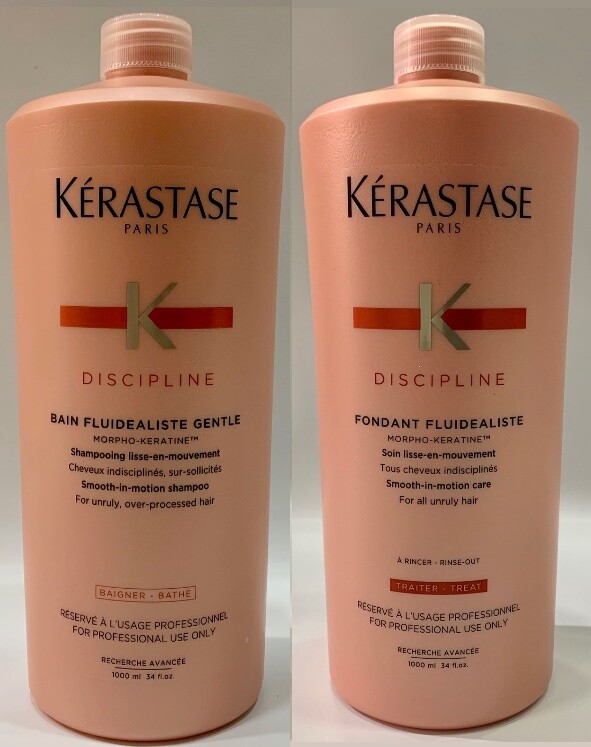 KÉRASTASE フォンダンフルイダリスト1000ml Discipline : Bain Fluidealiste Gentle 1000ML + Fondant 1000ML