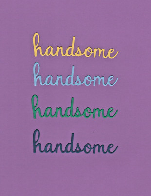 HANDSOME  word die cuts scrapbook cards