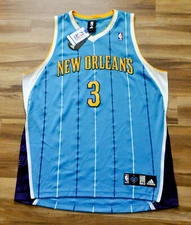Chris Paul New Orleans Hornets Adidas Jersey Authentic Pin Stripe Teal Men 48 XL