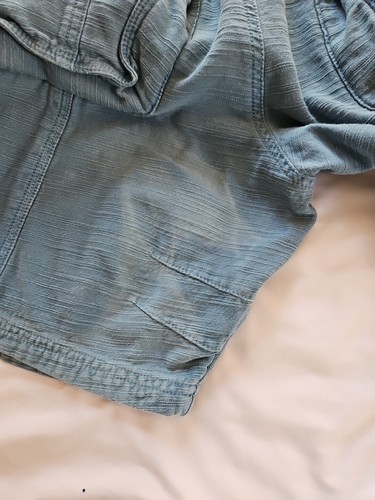 Free People Caymen Cargo pantaloncino uomo tasche smoke zip blu mosca taglia large - Foto 15 di 15