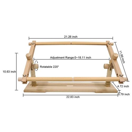 Rotated Embroidery Frame Stand Adjustable Cross Stitch Frame Needlepoint Table - Picture 4 of 14