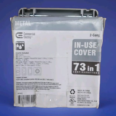 Commercial Electric 2-Gang Extra Duty Metallic Weatherproof in-Use Cover, Gray