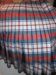 red white and blue kilt