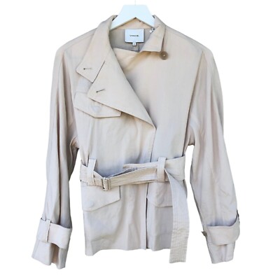Vince Drapey Belted Linen Blend Jacket NWT $445 Sand Glow Womens