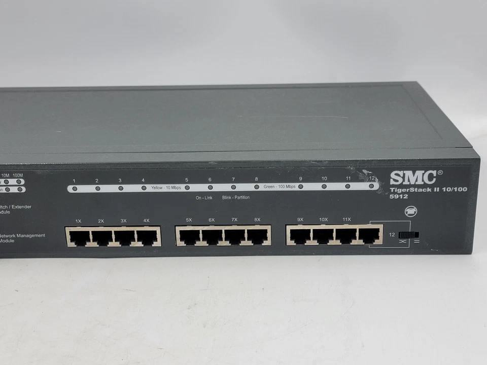SMC SMC5912 TIGERSTACK II 10/100 5912 STACKABLE DUAL SPEED HUB 720.397 - Image 2 of 4