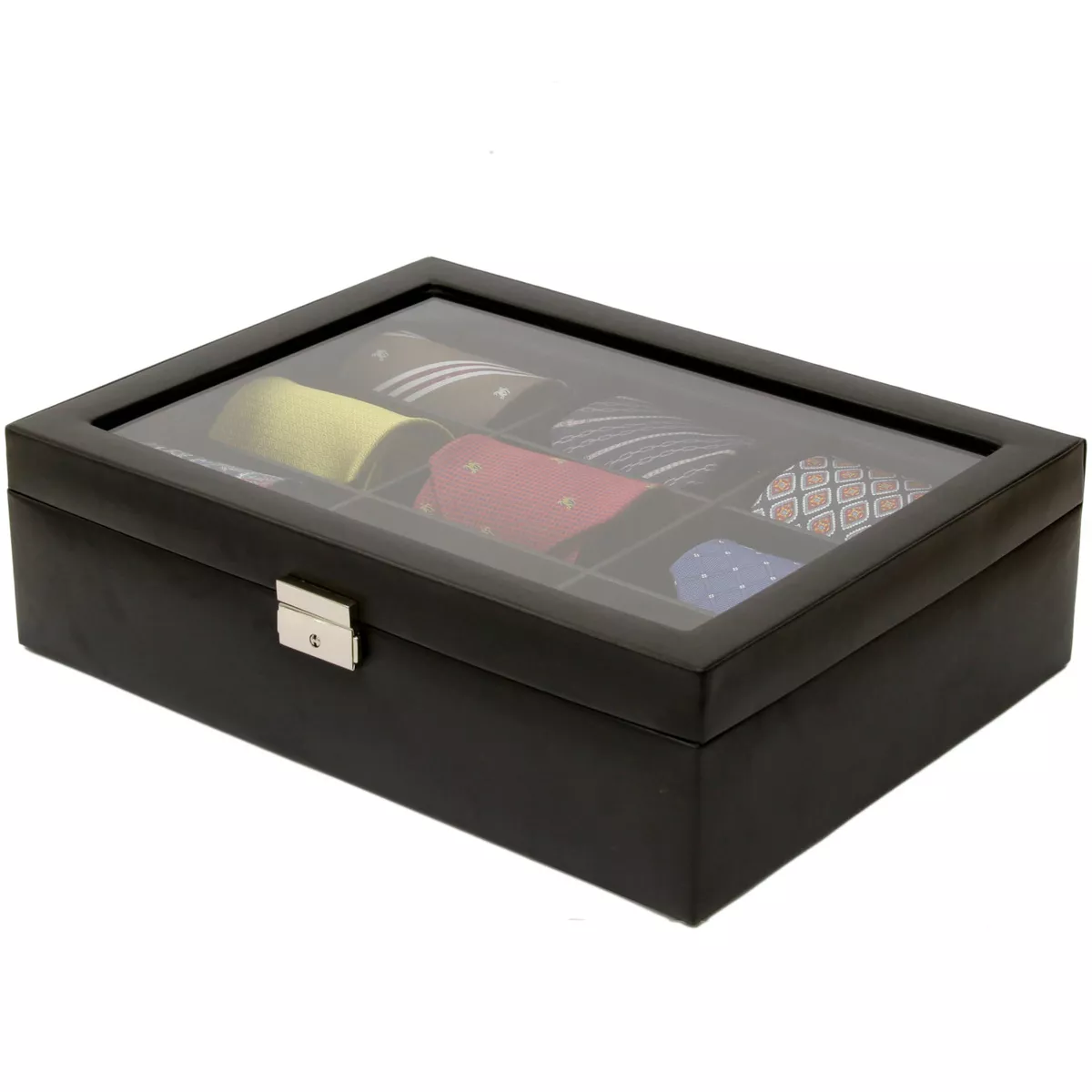 Tech Swiss TS6411BLK Tie Box Black Leather Box