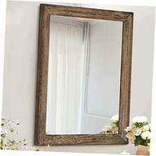Rustic Wood Mirror Rectangle Decorative Wall Mirrors with 26"L x 18"W Brown