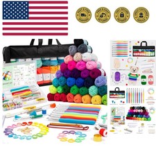113 Piece Crochet Kit - 1600 Yards Assorted Yarn  73 Accessories for Beginners
