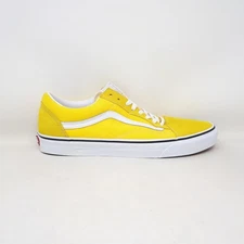 Vans Old Skool Skate Authentic Casual Shoe Sneaker Cyber Yellow White Mens Size