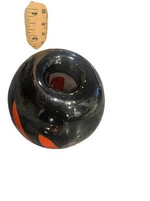 Vintage Art Glass Round Ball Vase Signed Dated DJS 3/75 Mid Century Modern MCM