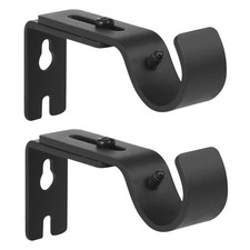 Anndason Heavy Duty Adjustable Curtain Rod Brackets Holders - 1 Inch Rod, Bla...