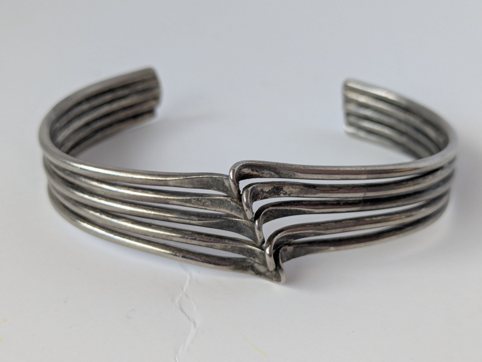 Silvertone Multiple Layer Cuff Bracelet - image 1