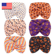 6 Pack Halloween Headbands for Celebration Party, Wide Holiday Hair Bands          