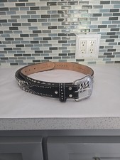 Nocona Women's Embellished Western Belt size 46 Calf Hair Studded Rhinestone