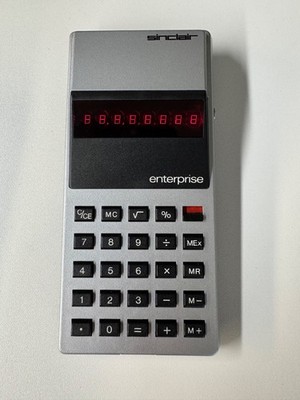 Sinclair Enterprise Calculator (1977/78) Red LED Display   Tested Working   Case