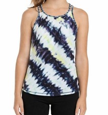 Athleta Girl Tankini Swim Top Girls Size M Palm Tie Dye colorful beach pool