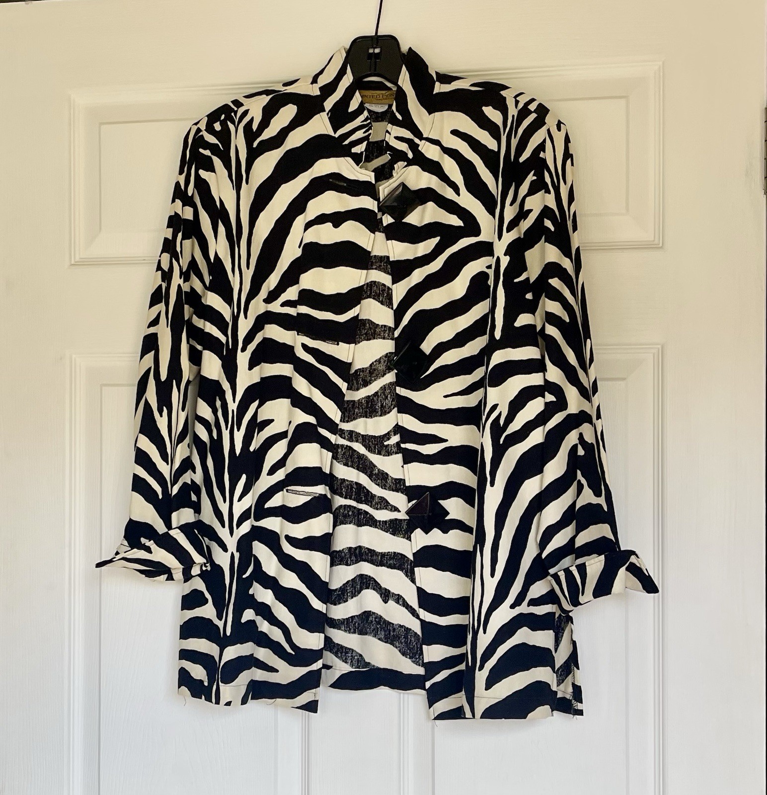 Giacca pony donna stampa zebrata dipinta