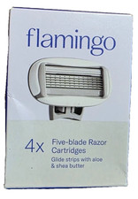 NEW Flamingo Women's Razor Blade Refills, 5-Blade, 4 Cartridges